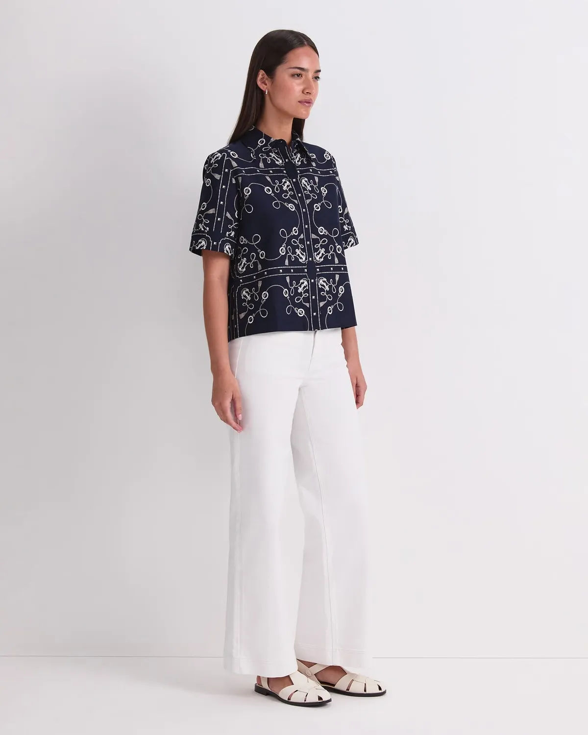 Sportscraft Sardinia blouse lin coton imprimé