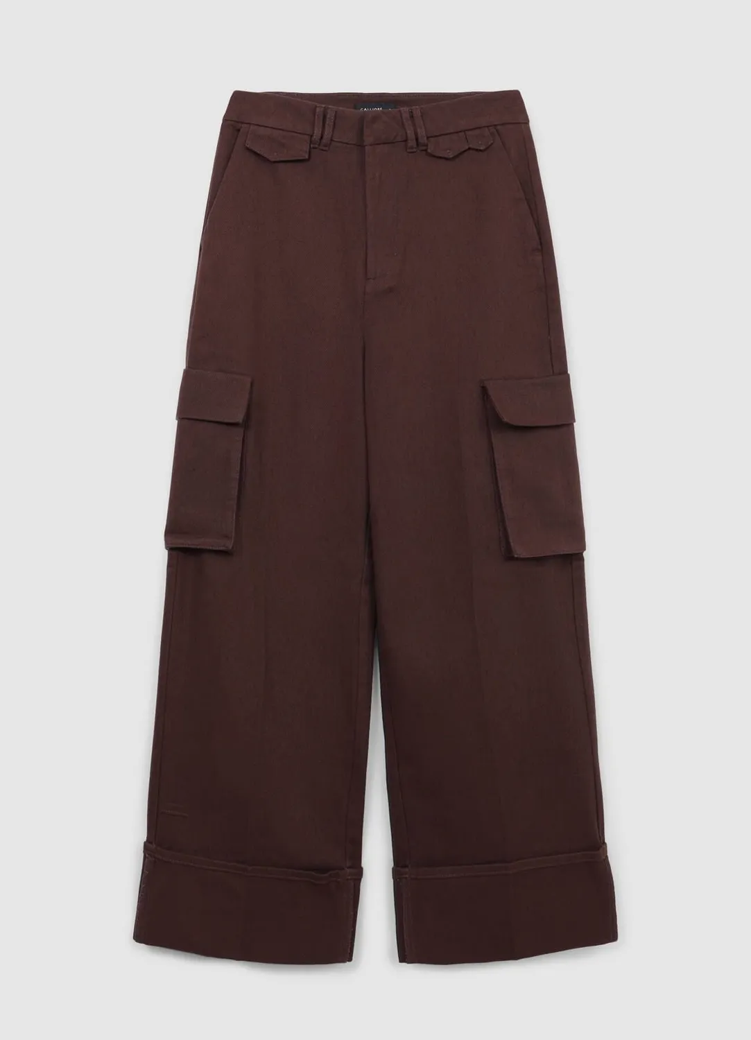 Calliope pantalon cargo coton femme à revers