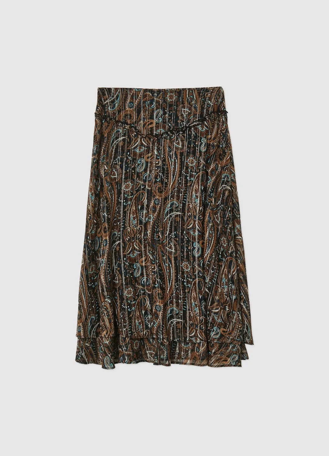 Calliope jupe longue volants femme motif paisley