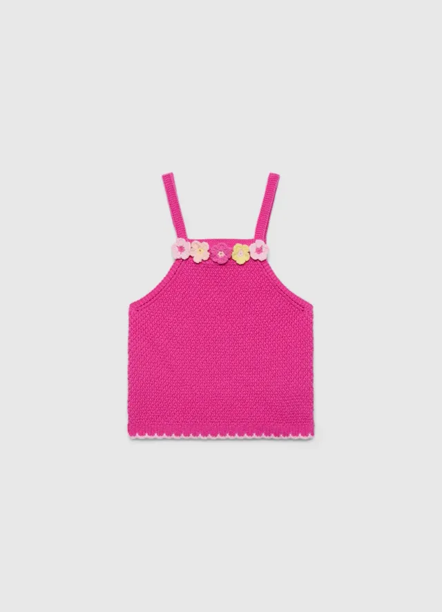 Calliope top fille crochet à fleurs bretelles