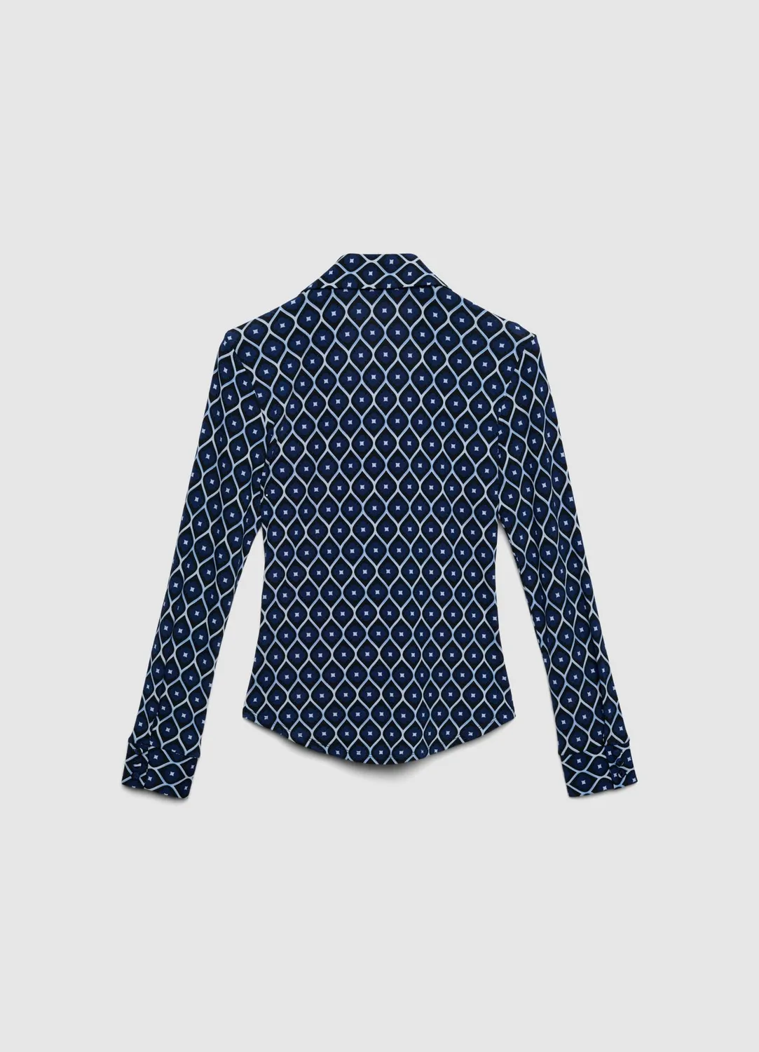 Calliope Chemise ajustée imprimé géométrique chemise femme manches longues