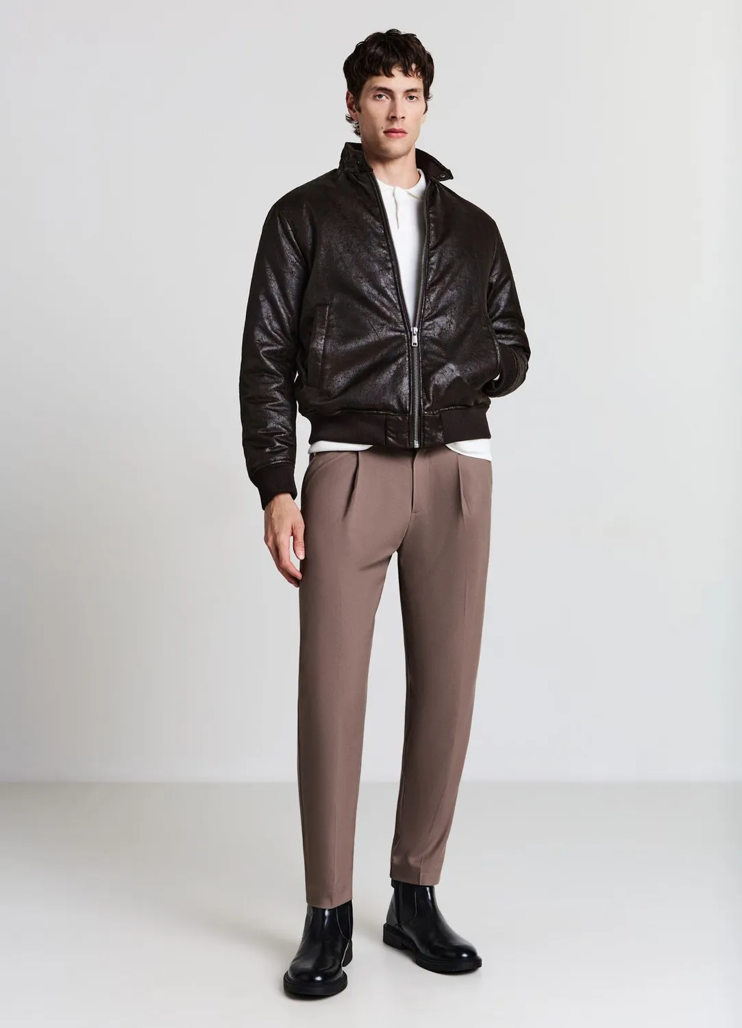 Calliope blouson homme matelassé simili cuir