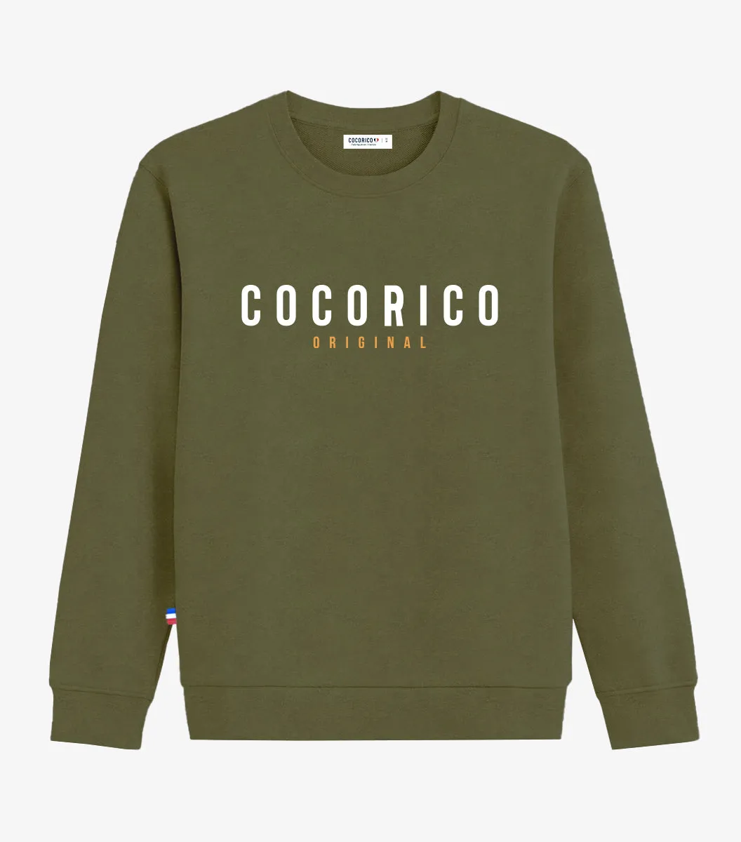 Cocorico Signature sweat homme kaki coton