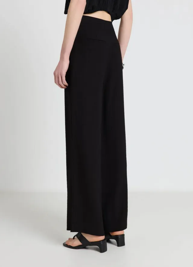 Calliope pantalon panneau drapé pantalon taille haute femme