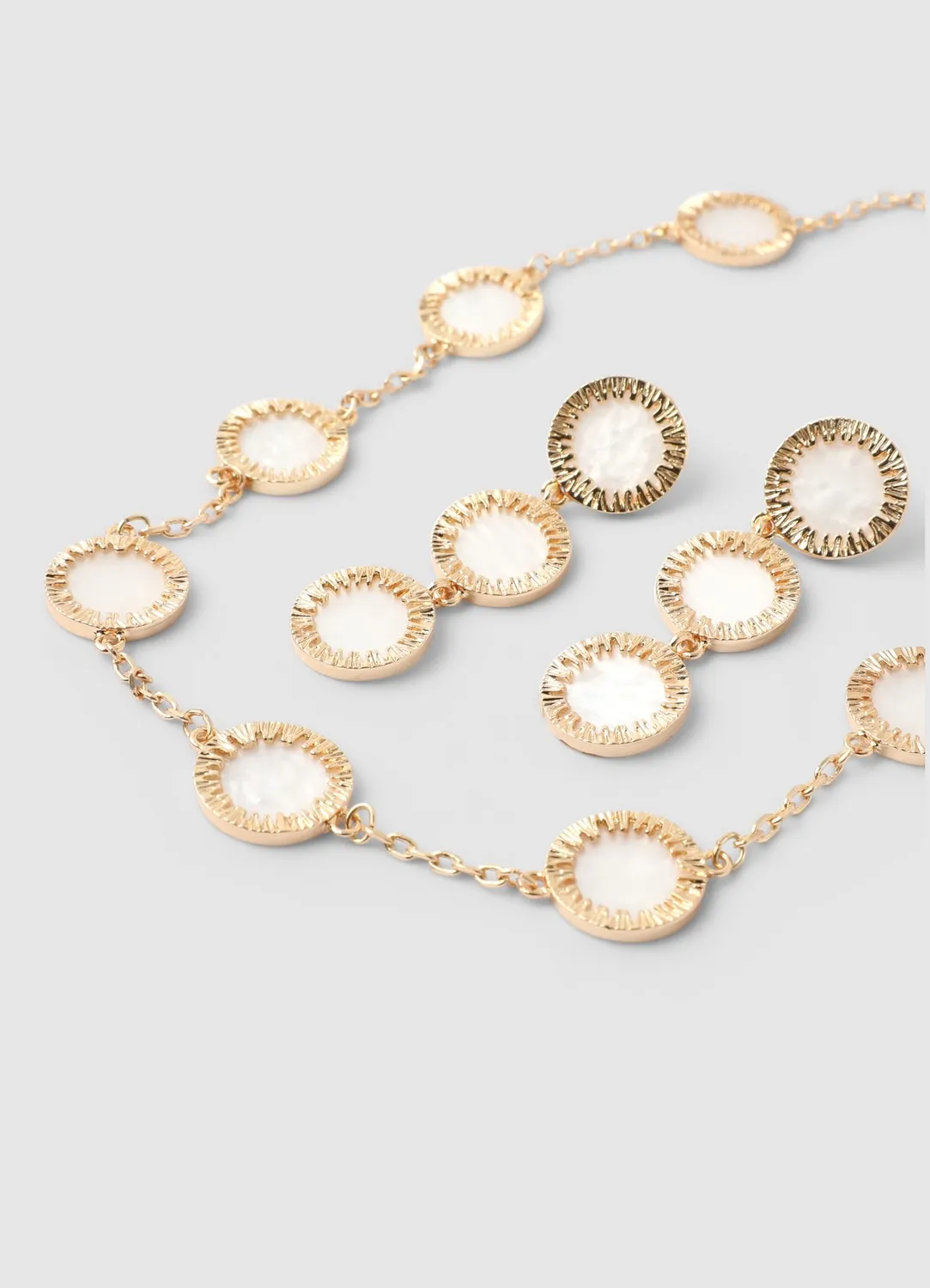 Calliope Parure collier boucles d'oreilles pendants ronds
