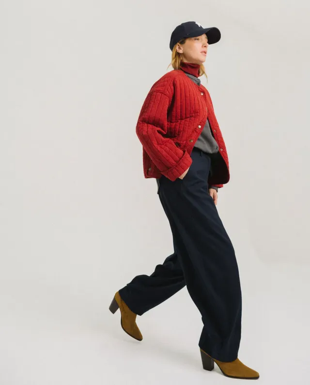 TINSELS EDWIN NAVY pantalon barrel gabardine