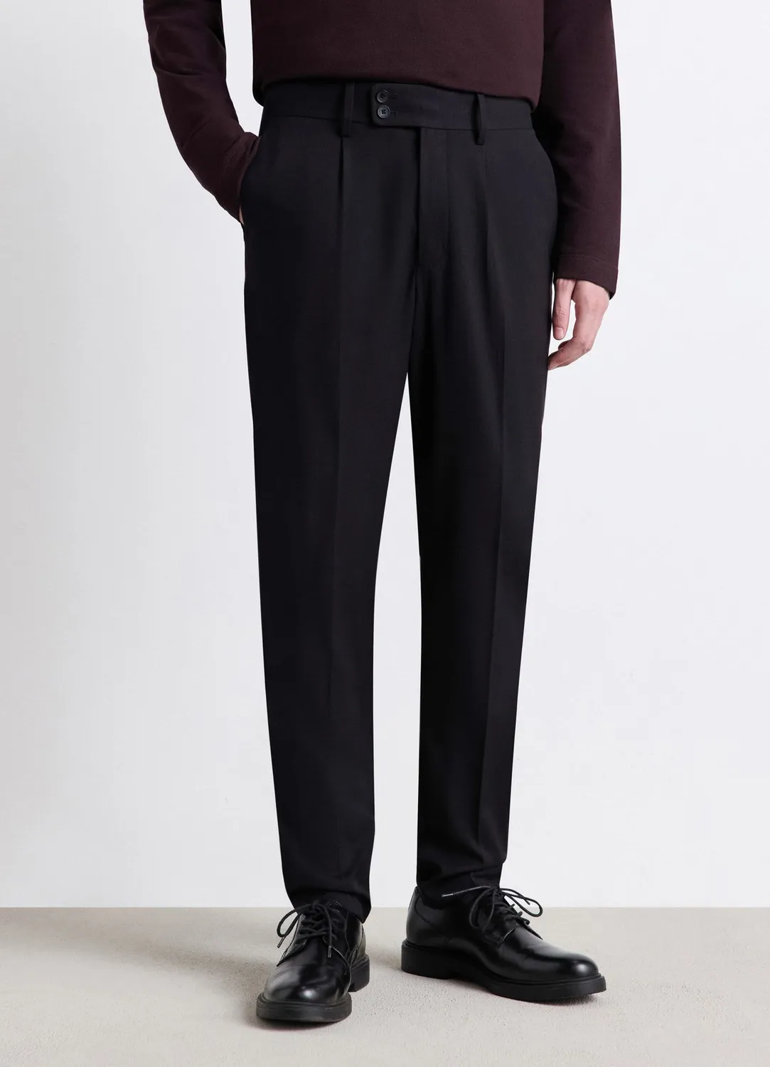 Calliope straight vita alta pantalon piqué homme
