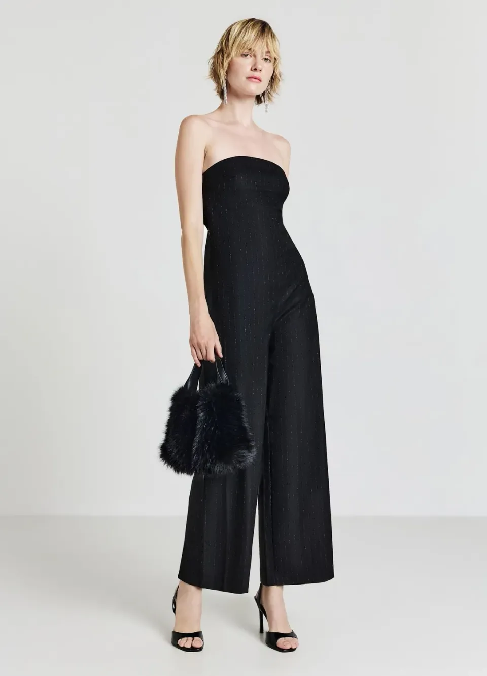 Calliope rayée combinaison femme bustier lamé