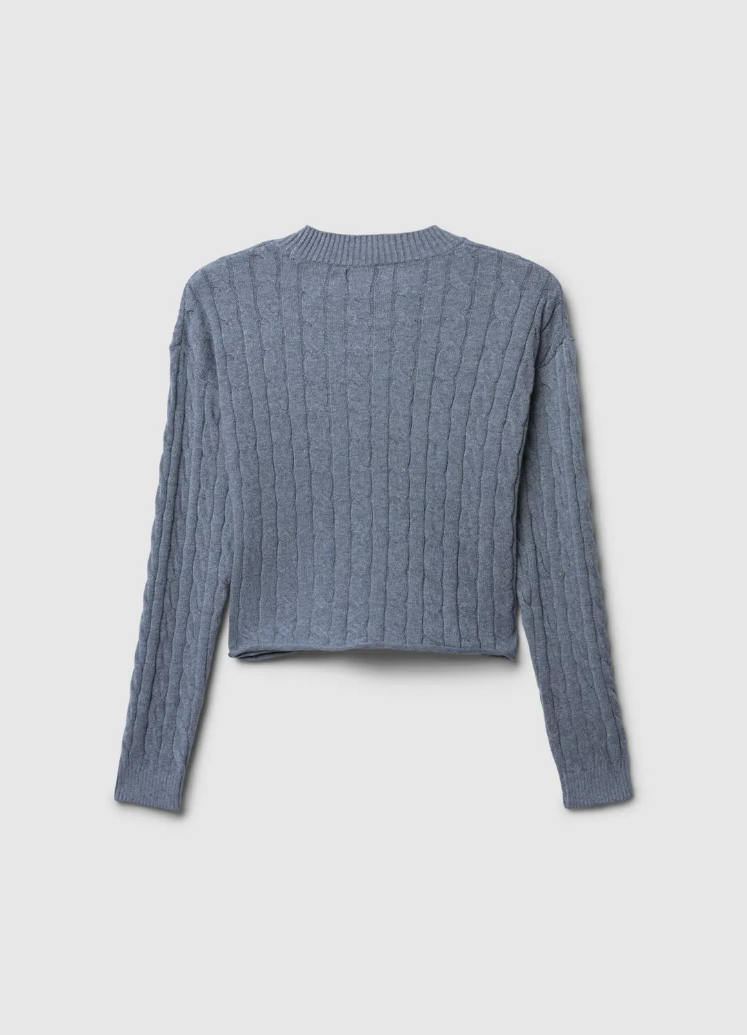 Calliope pull crop torsades femme manches longues