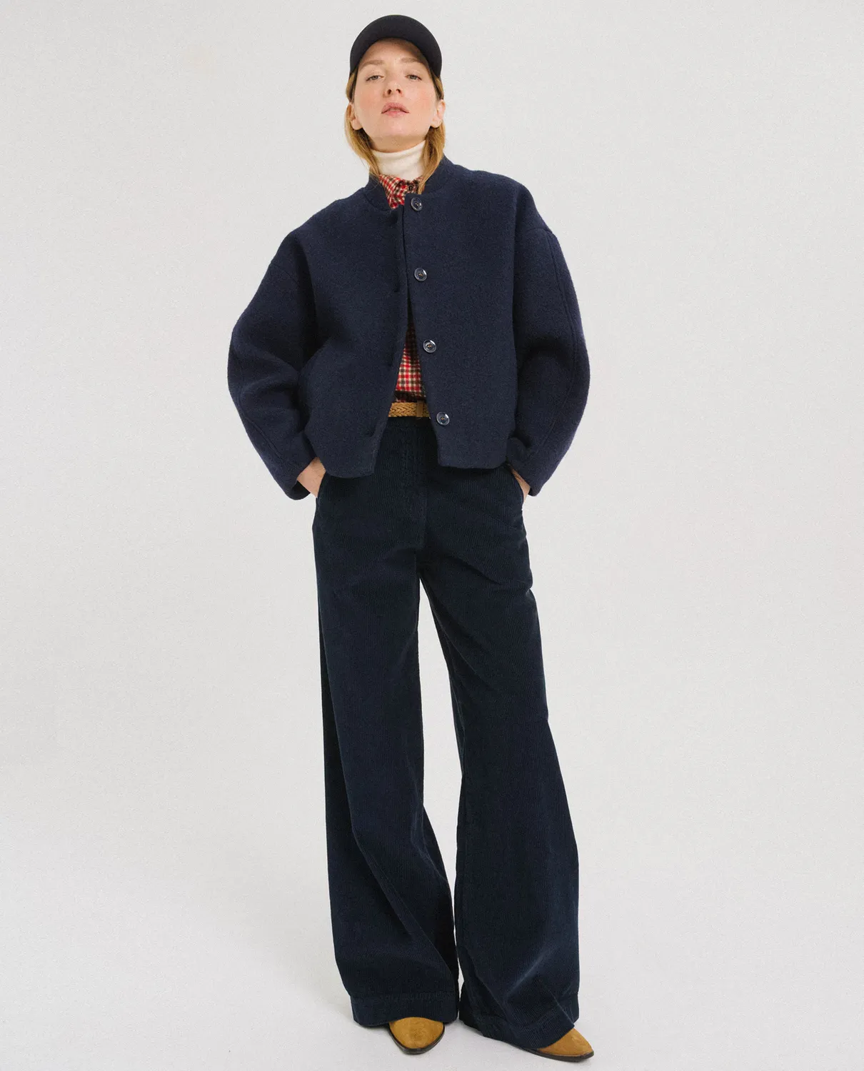 Tinsels Fedel Carbone pantalon velours brodé
