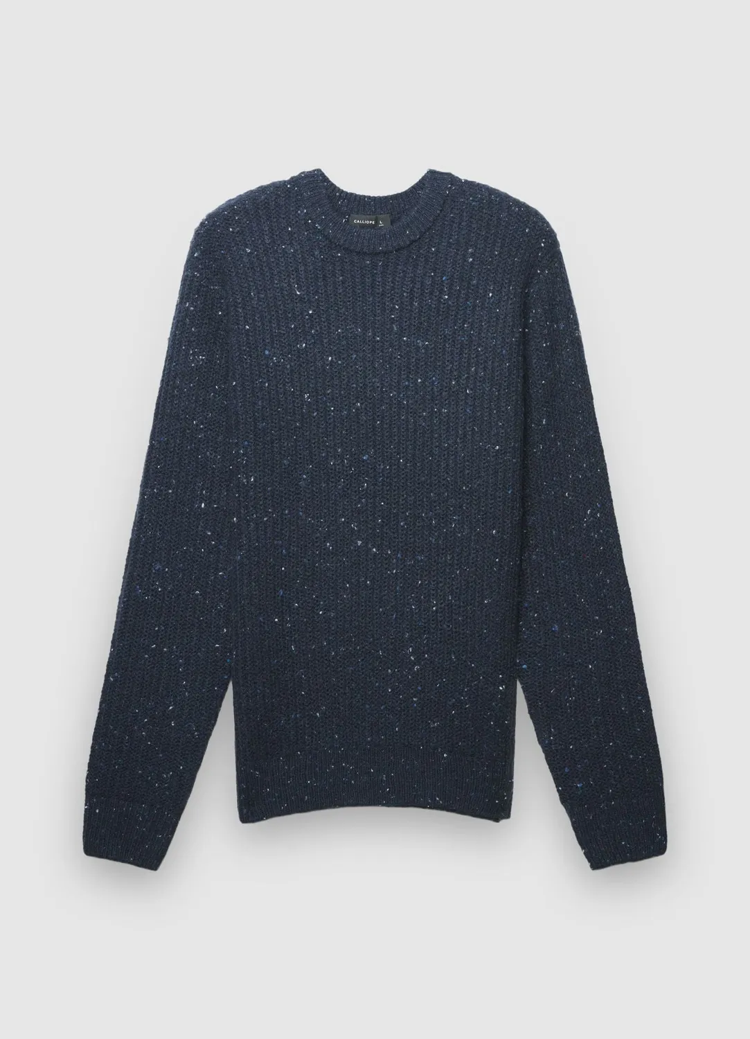 Calliope Pull côtelé homme col rond uni