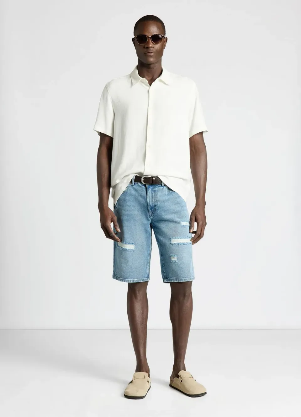 Calliope Short en jean homme taille 48 à revers déchiré
