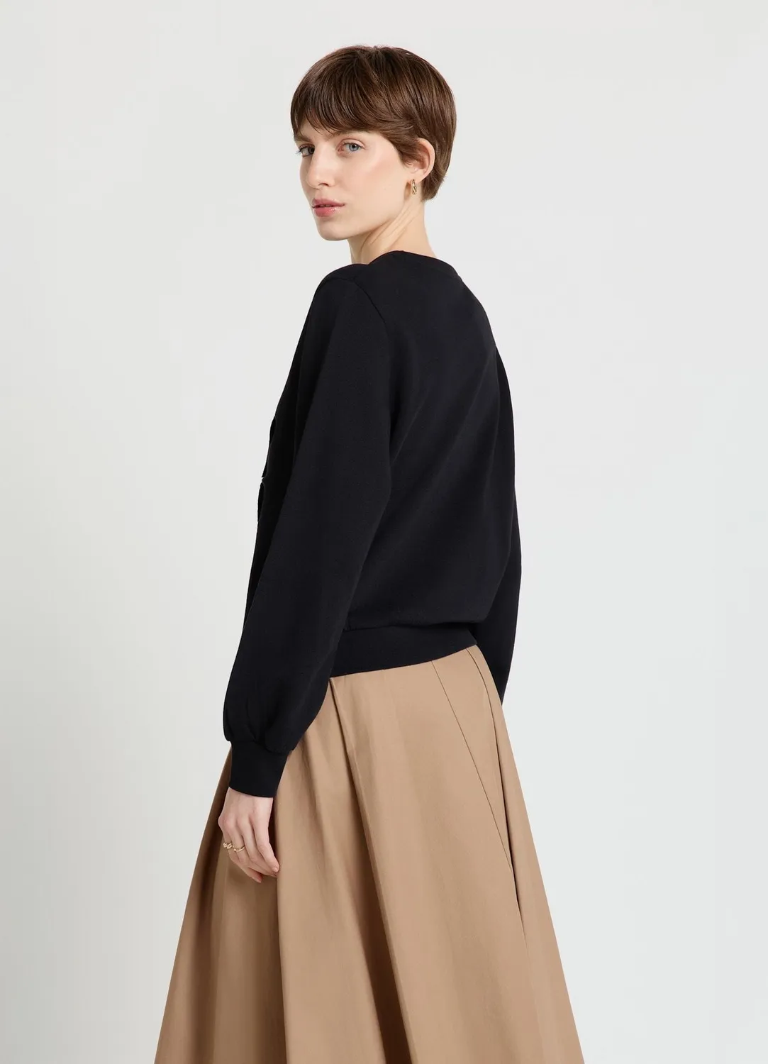 Calliope sweat volants fleurs femme manches longues col rond