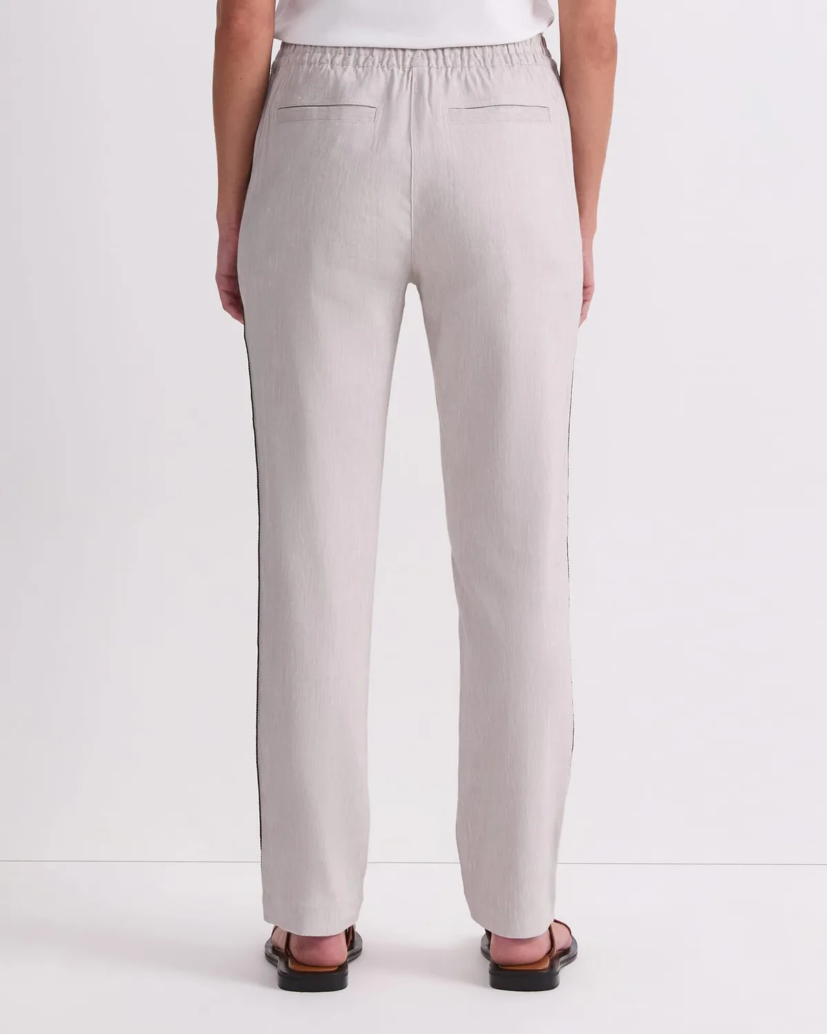 Sportscraft Rosa pantalon lin femme rayure latérale