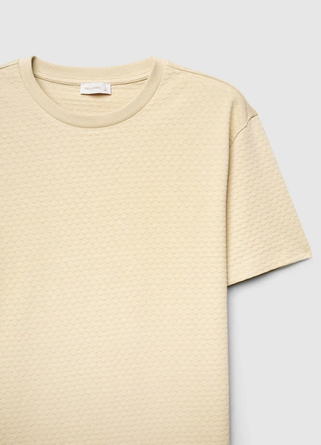 Calliope T-shirt homme à losanges en relief col rond