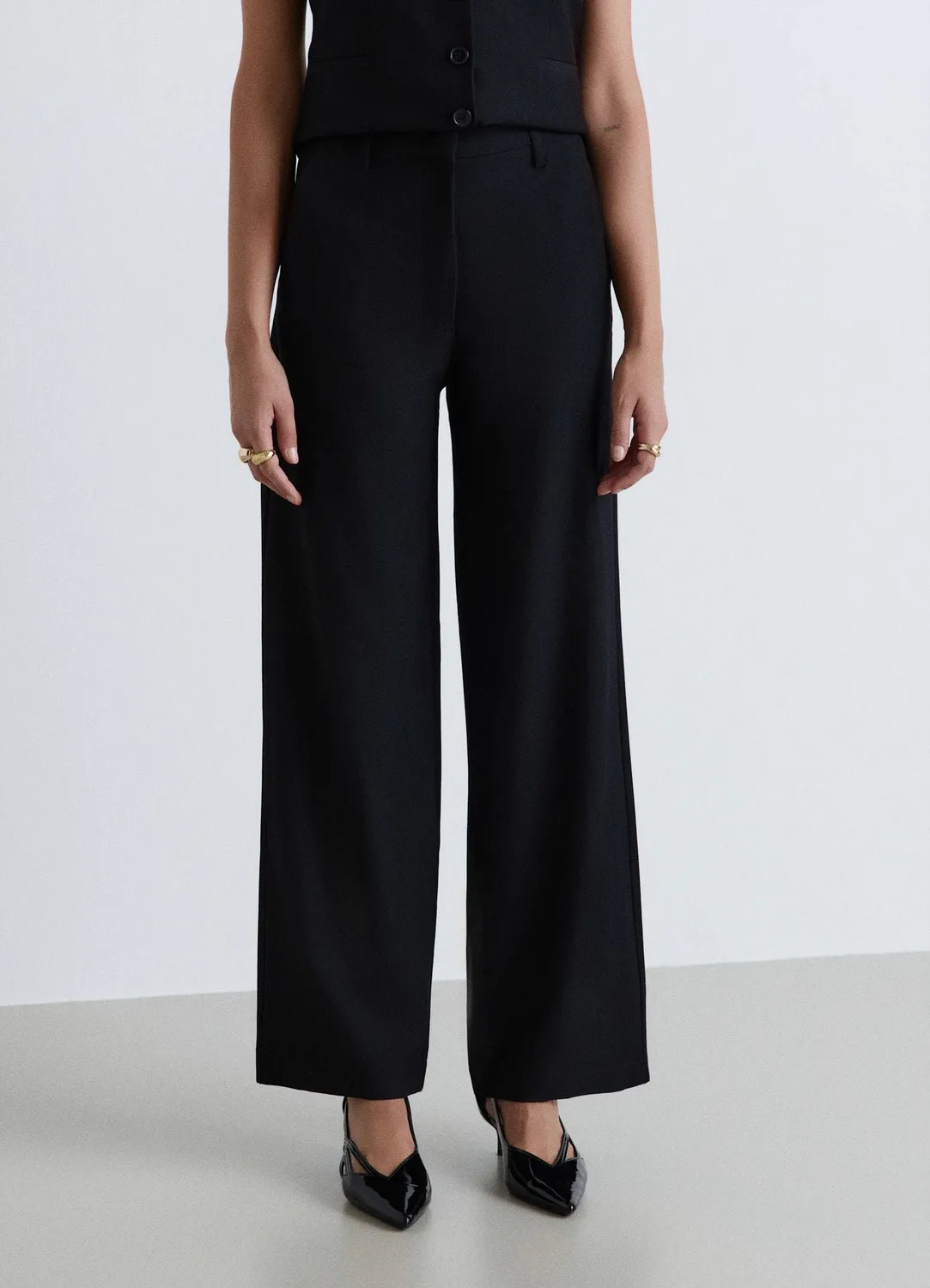 Calliope pantalon palazzo femme taille haute