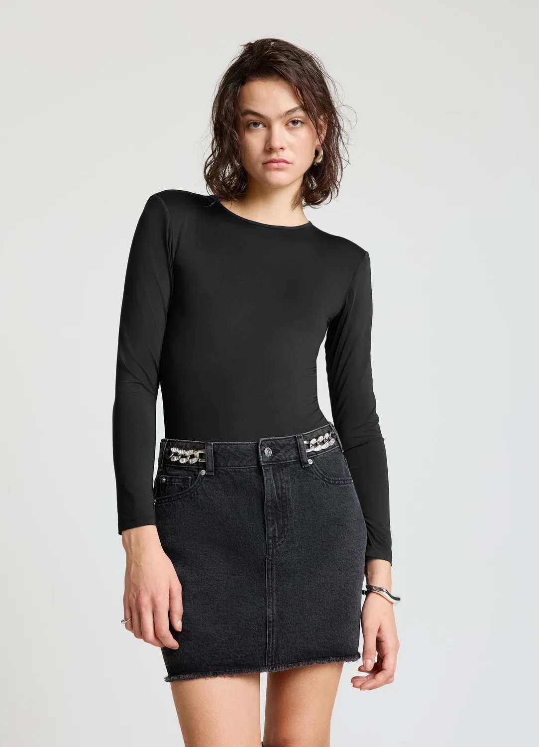 Calliope Body Chaine Strass Femme Manches Longues Soiree