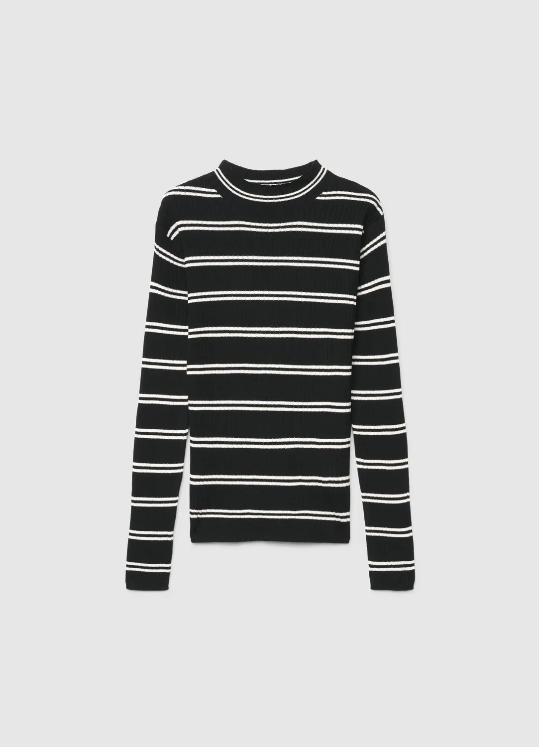 Calliope t-shirt rayé femme col haut manches longues