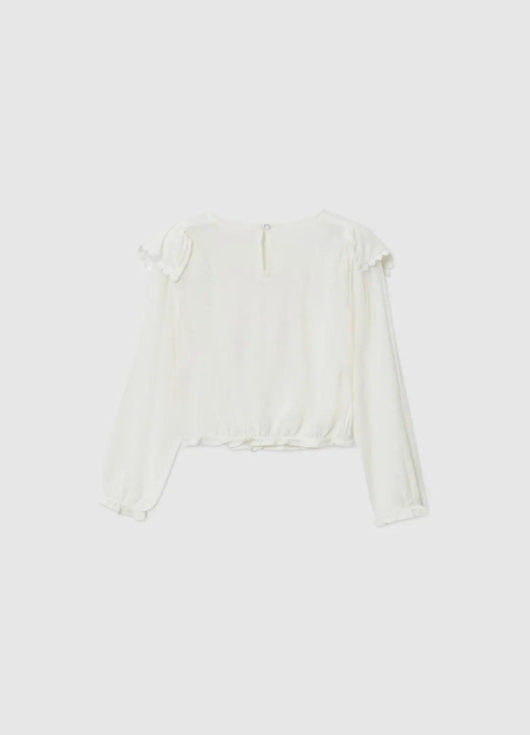 Calliope Blouse fille volant cœurs manches longues