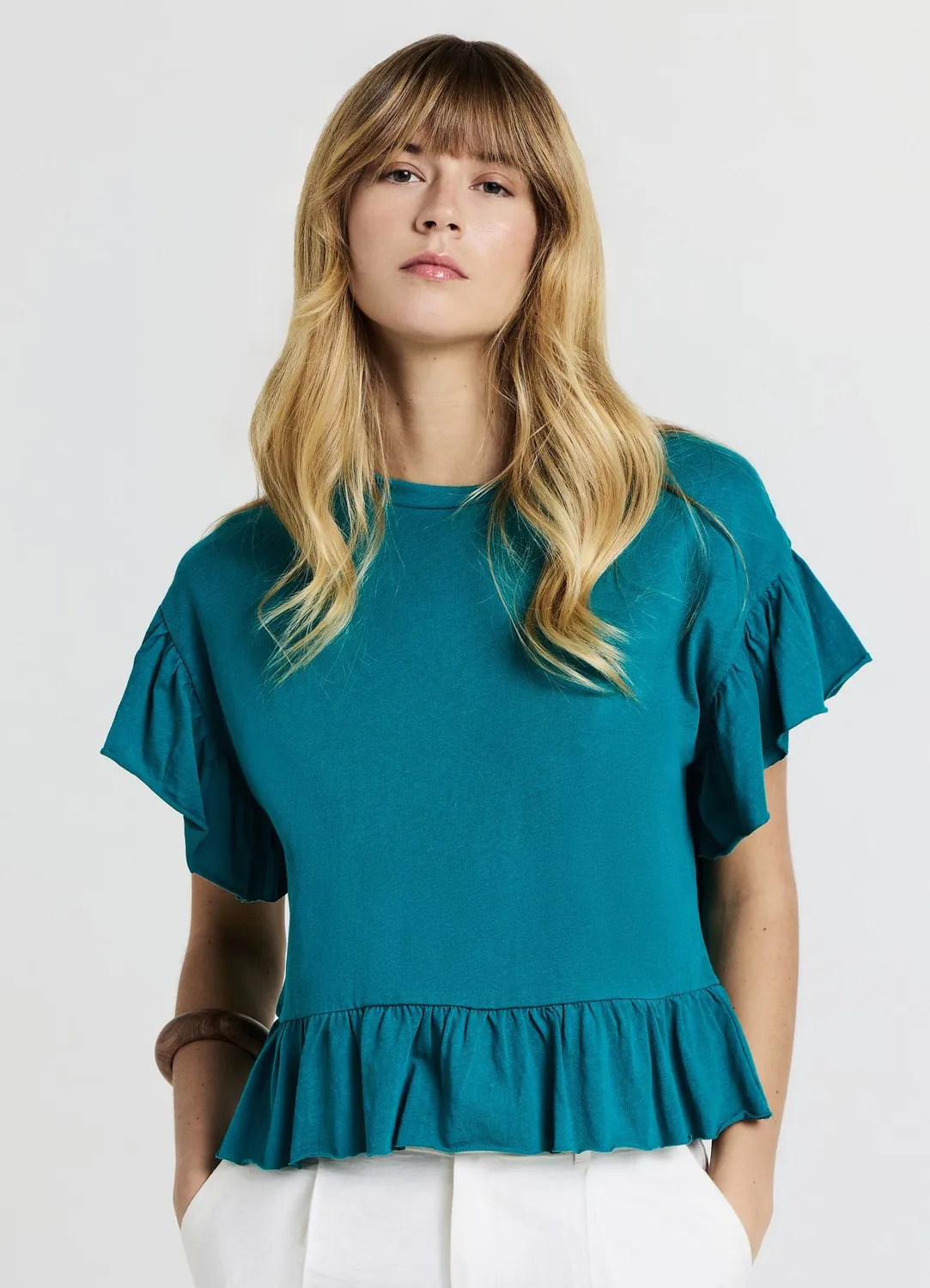 Calliope T-shirt volants femme coton