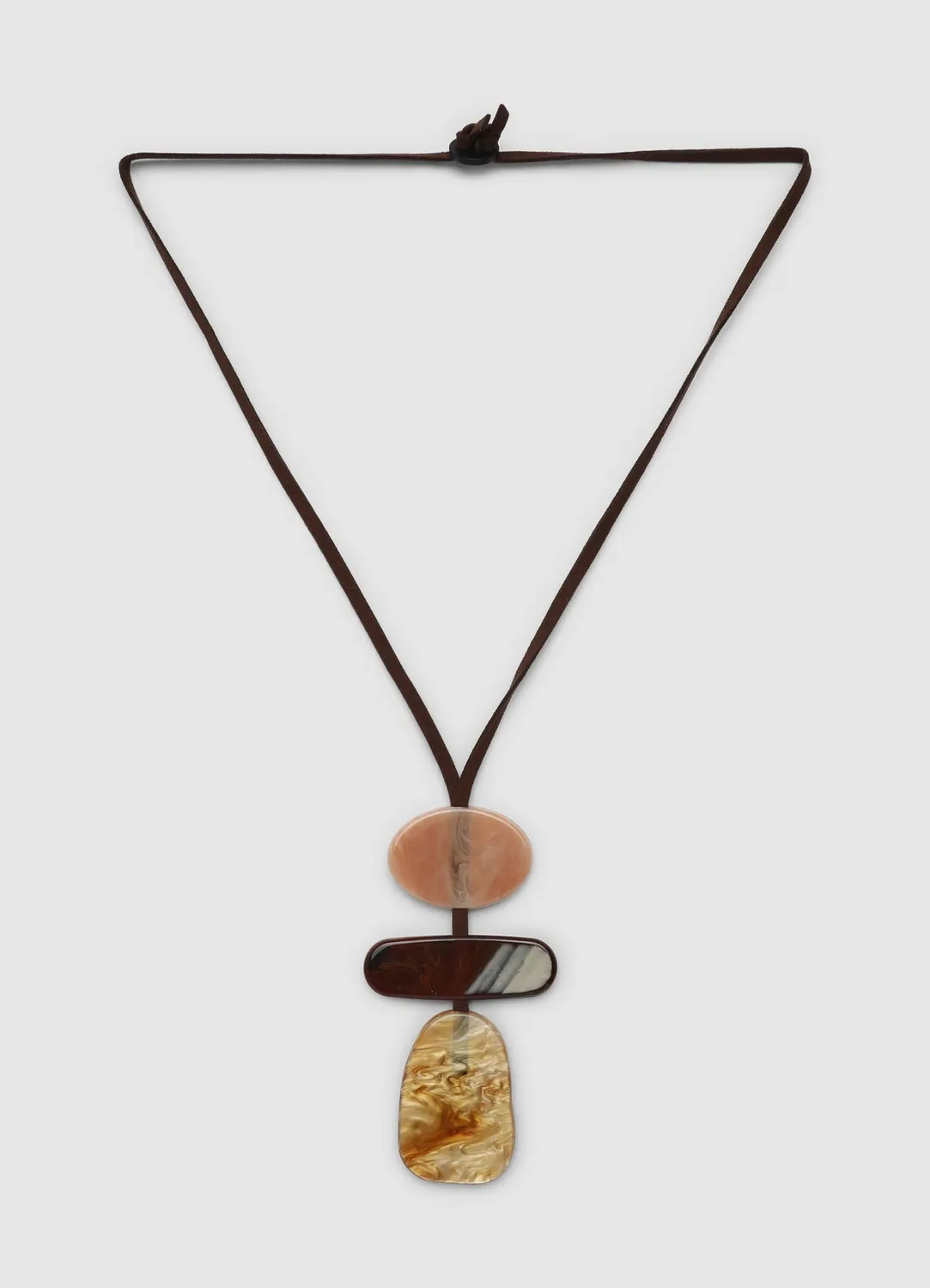 Calliope collier long pendentifs pierres femme réglable
