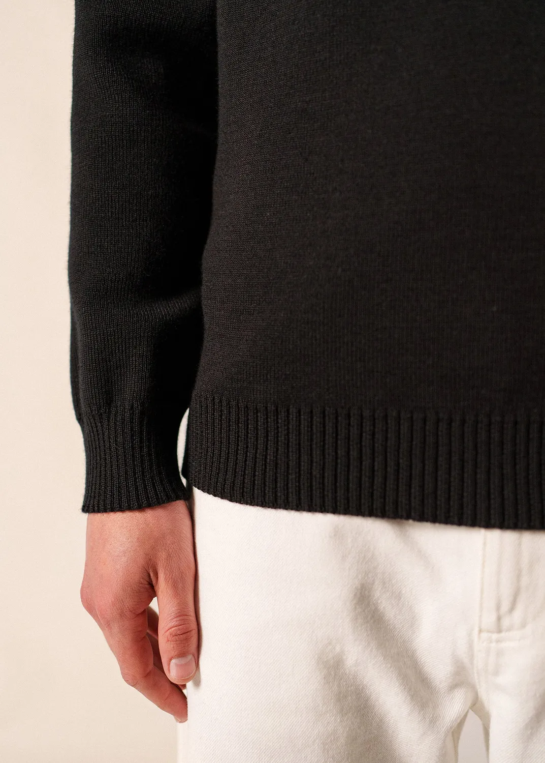 Saint James Cancale pull marin noir 100% laine