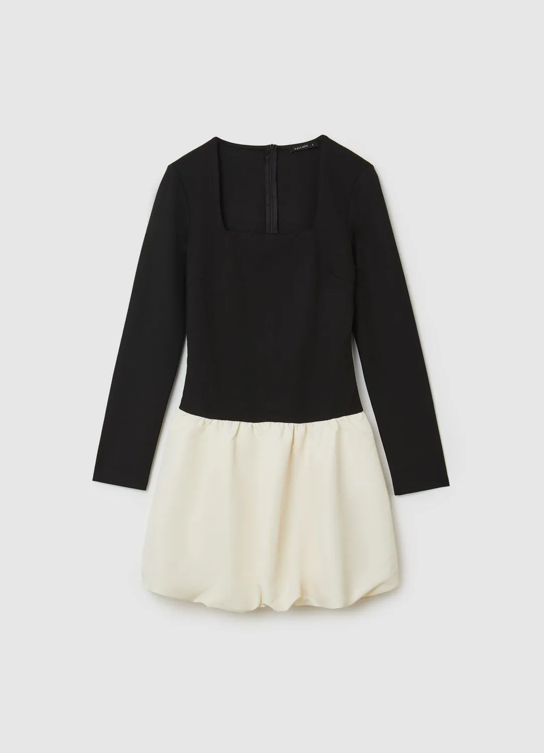 Calliope ballon bicolore robe courte femme col carré