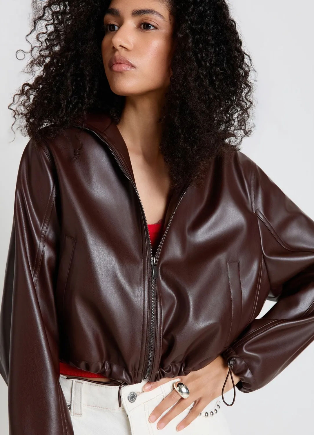 Calliope blouson femme col montant effet cuir