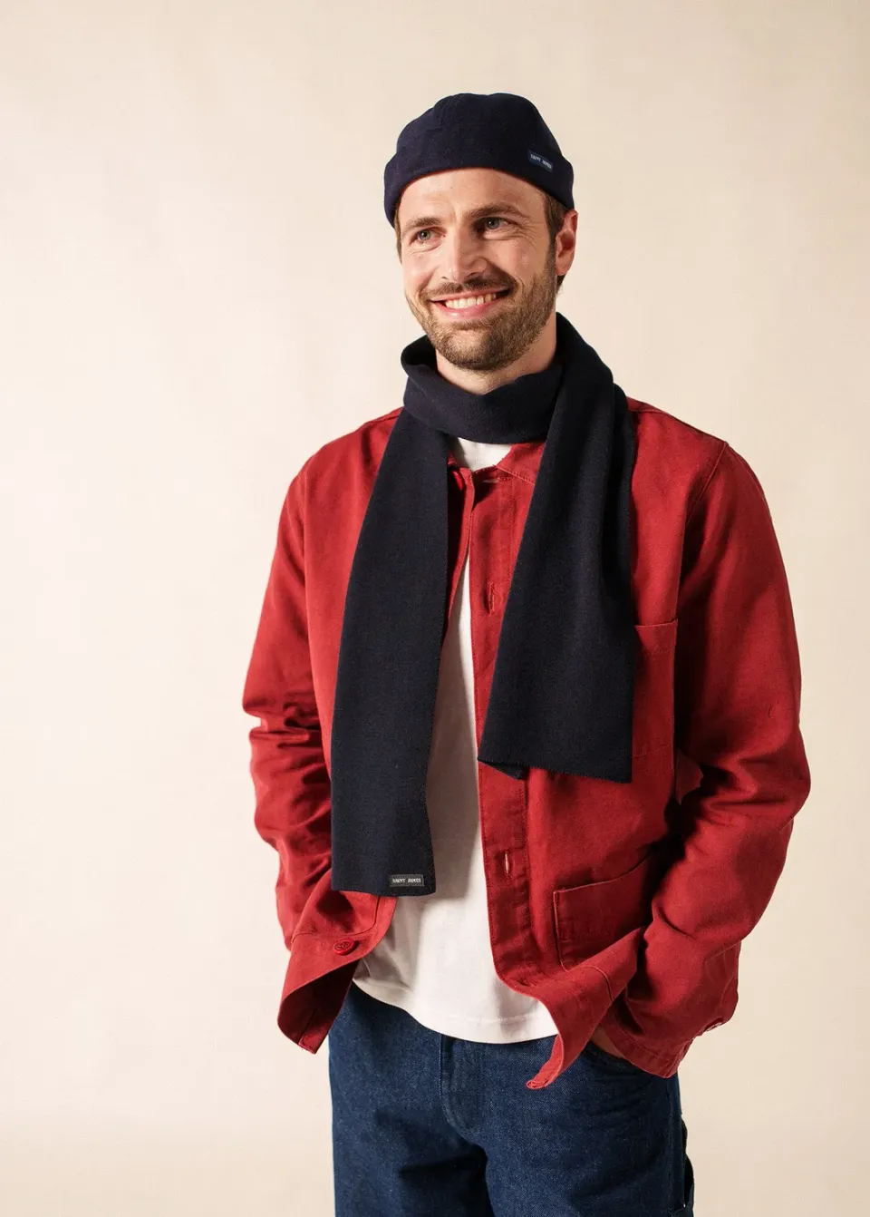 Saint James Duguay écharpe mixte laine navy