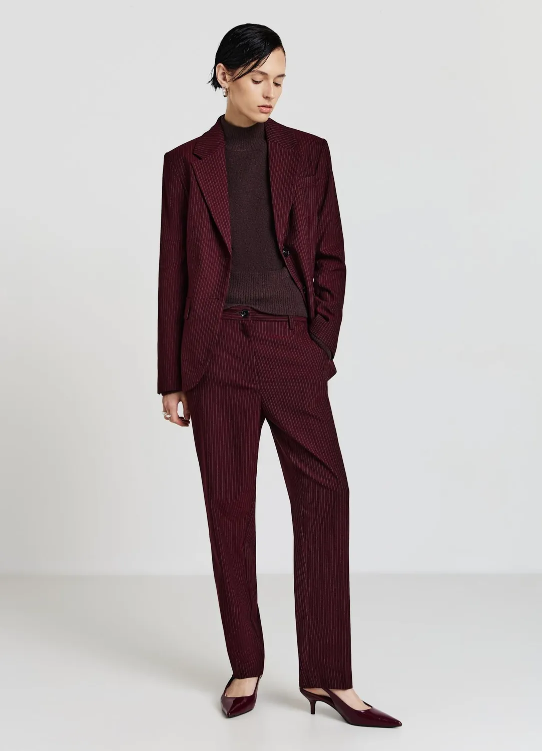 Calliope pantalon rayé cigarette femme bureau