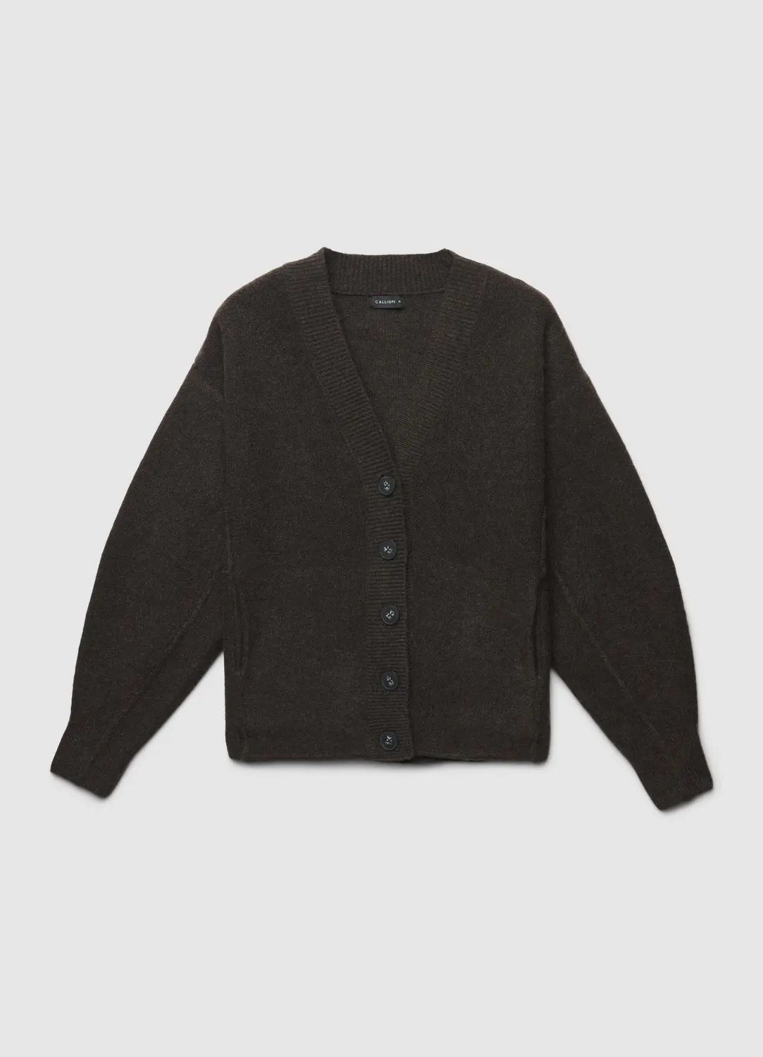 Calliope Cardigan col V boutons gilet uni femme coupe droite