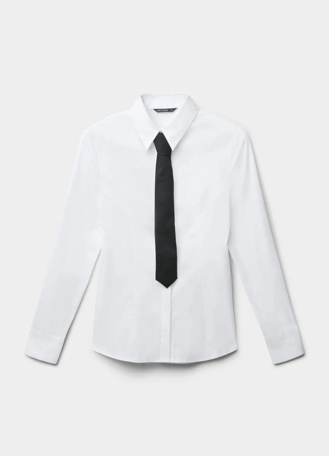 Calliope chemise slim lavallière coton femme
