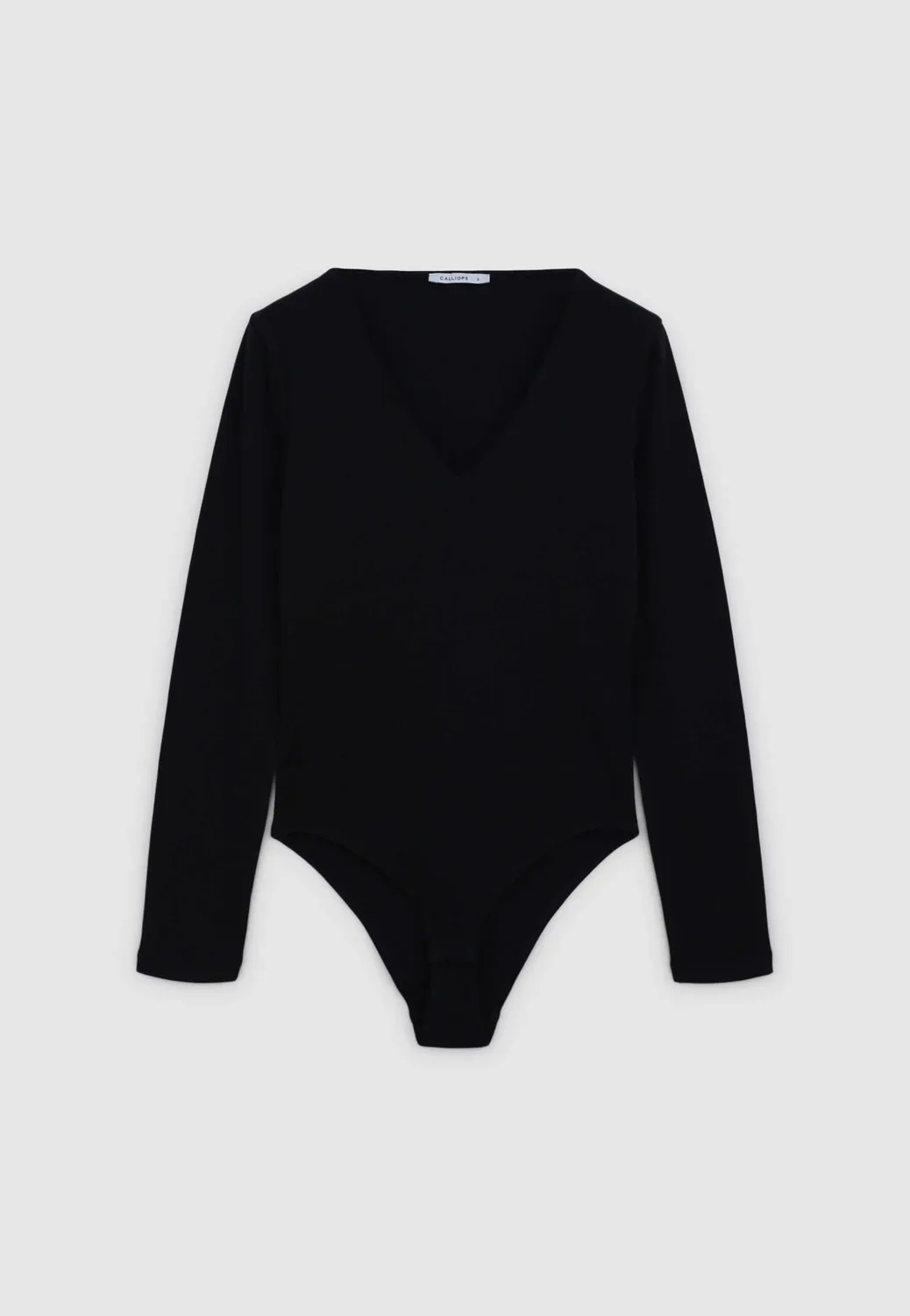 Calliope body col V coton manches longues femme