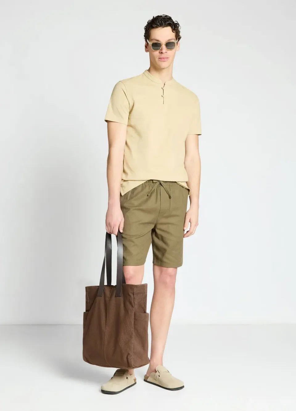 Calliope t-shirt col tunisien homme micro-rayé