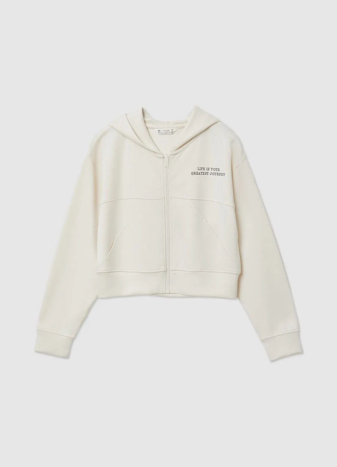Calliope Zip Sweat fille crop capuche à poche