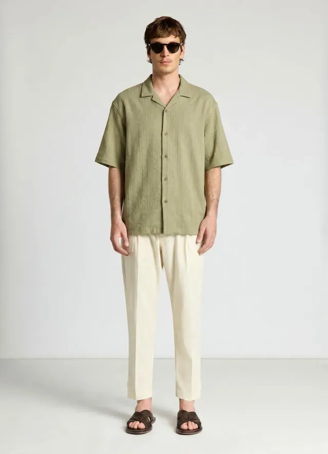 Calliope chemise bowling jacquard rayures homme manches courtes