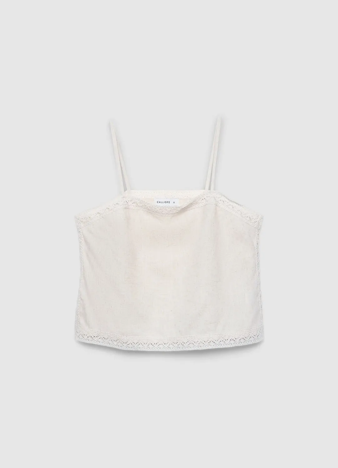 Calliope top uni bretelles passementerie femme