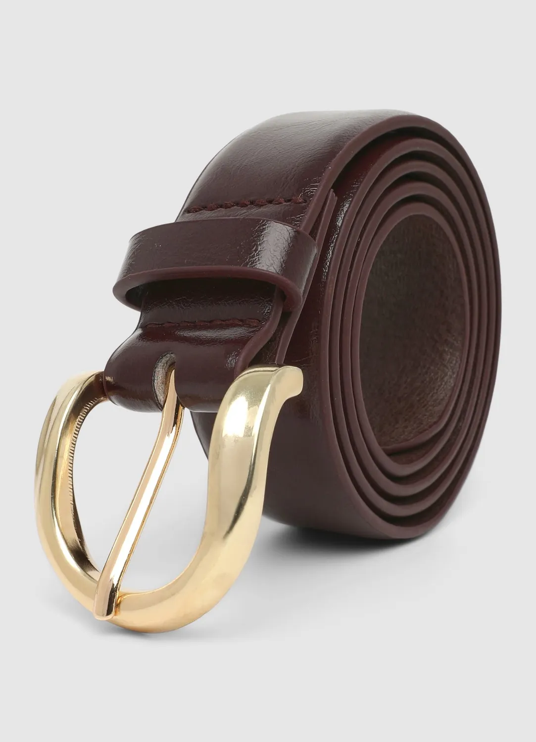 Calliope Ceinture fine femme unie boucle dorée