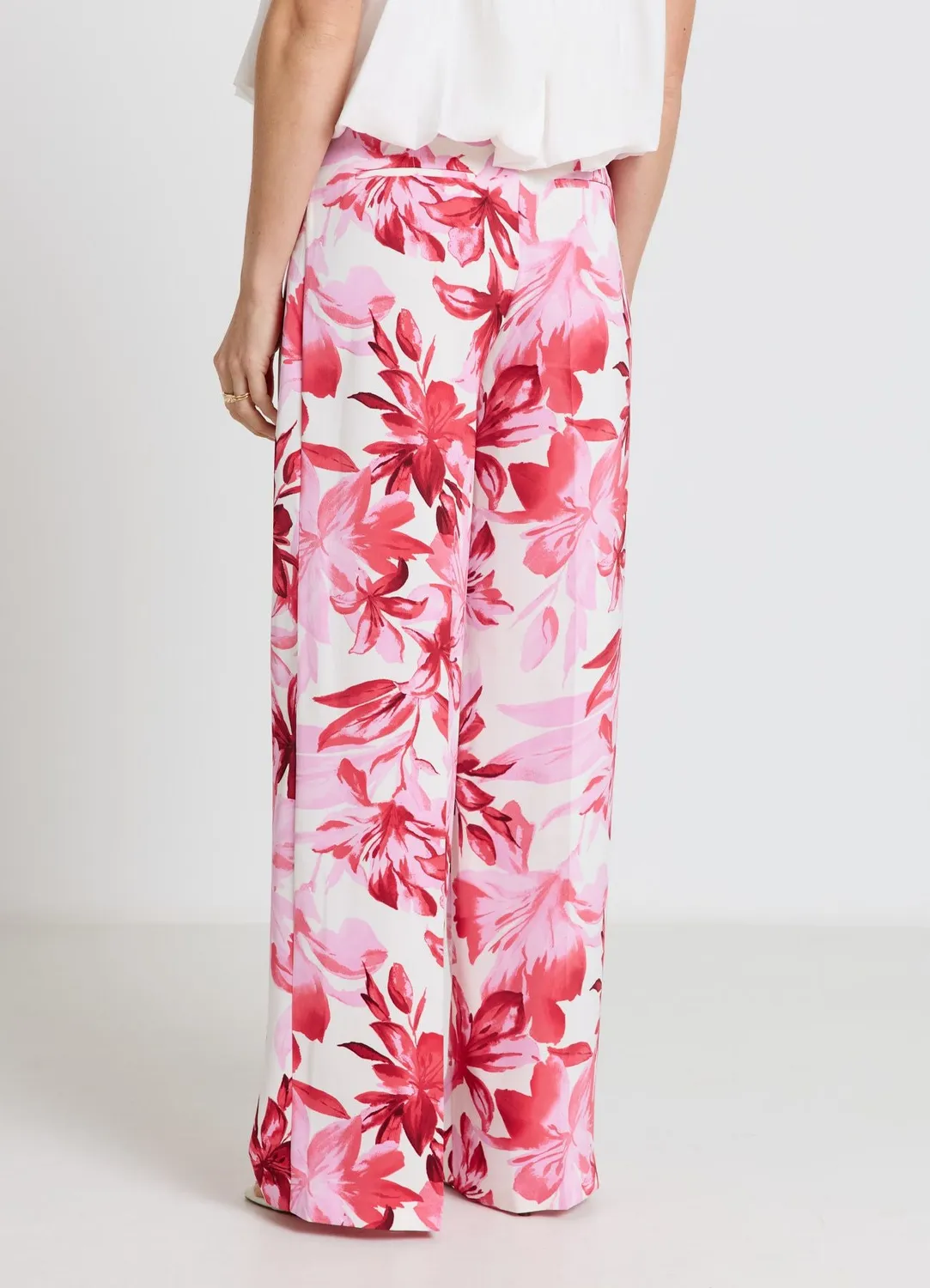 Calliope pantalon palazzo fleuri femme taille haute
