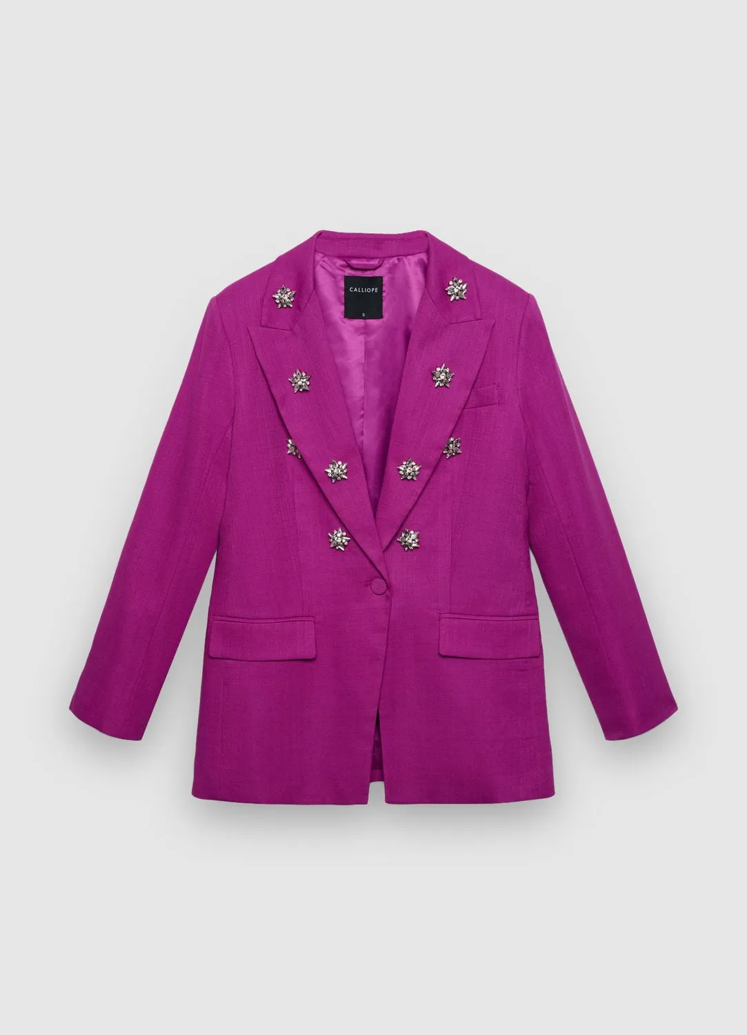 Calliope veste tailleur strass un bouton