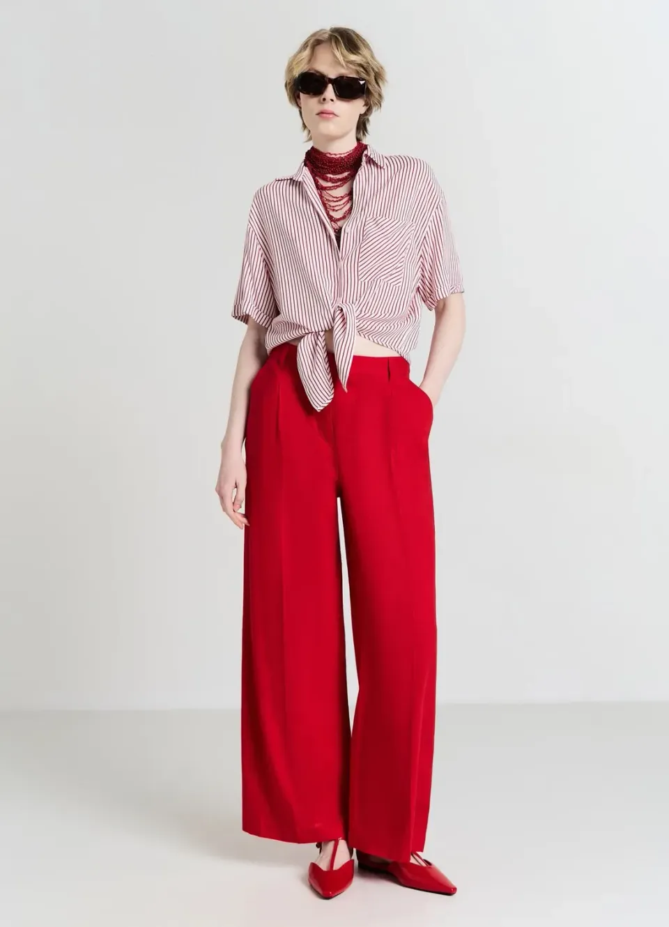 Calliope pantalon palazzo femme mélange lin
