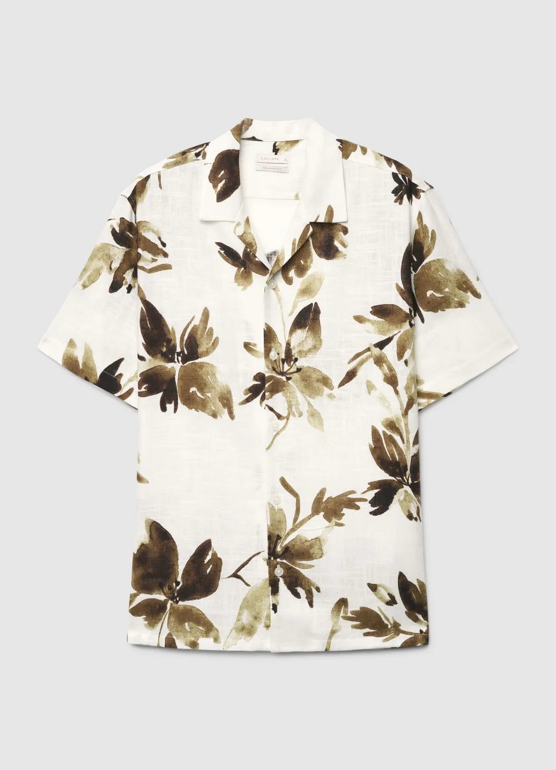 Calliope chemise fleurs lin homme manches courtes