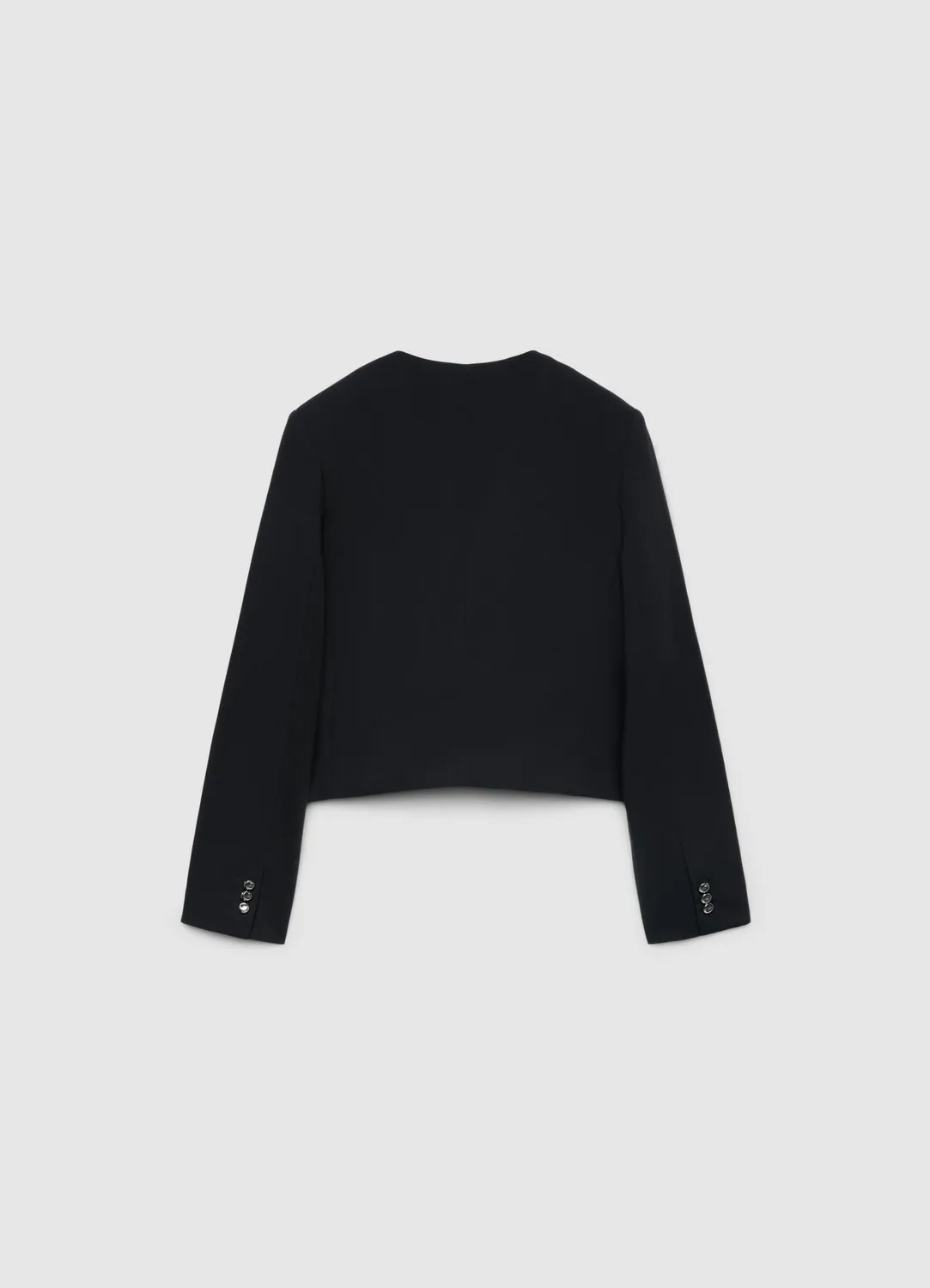 Calliope veste courte sans col boutonnée unie