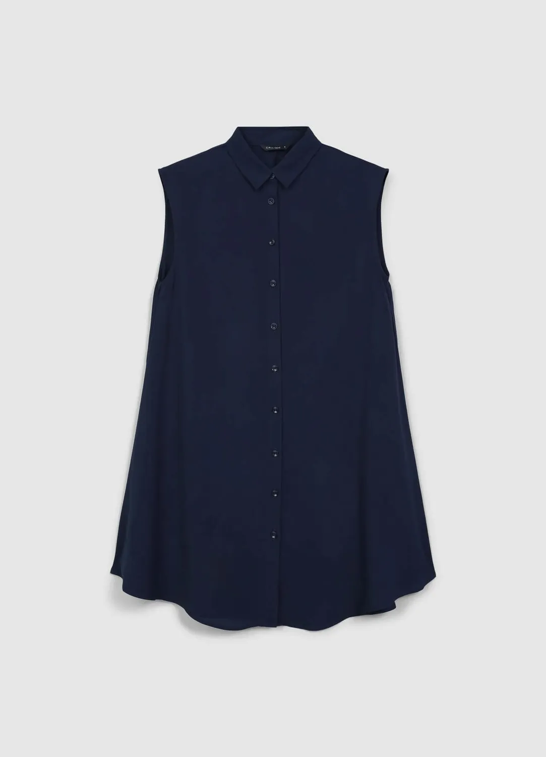 Calliope chemise longue sans manches femme col classique
