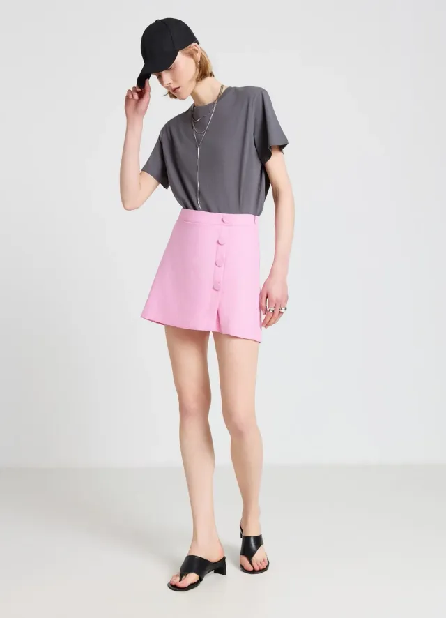 Calliope jupe-short femme boutons taille haute