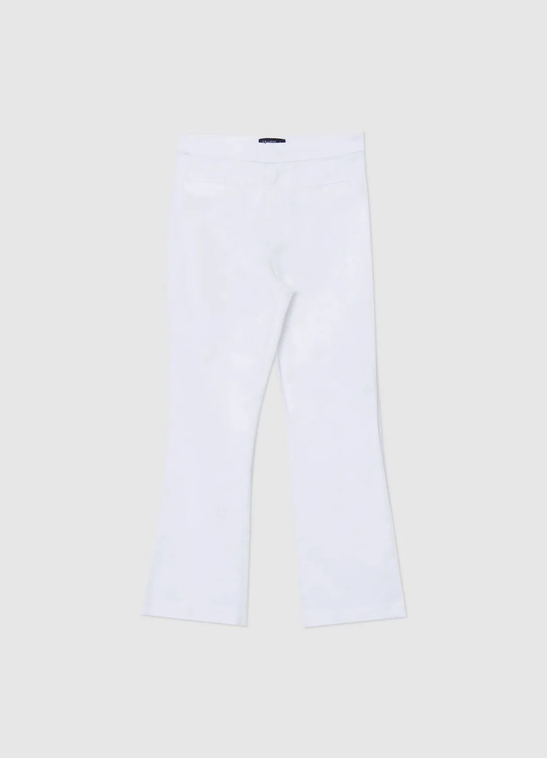 Calliope cropped flare pantalon femme coton rasatello