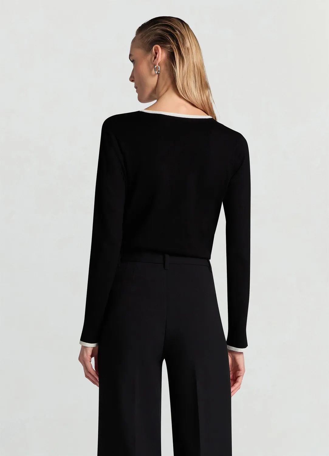 Calliope Profils pull col rond contraste femme