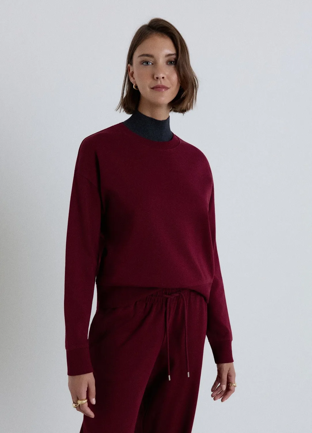 Calliope sweat col rond uni sans capuche