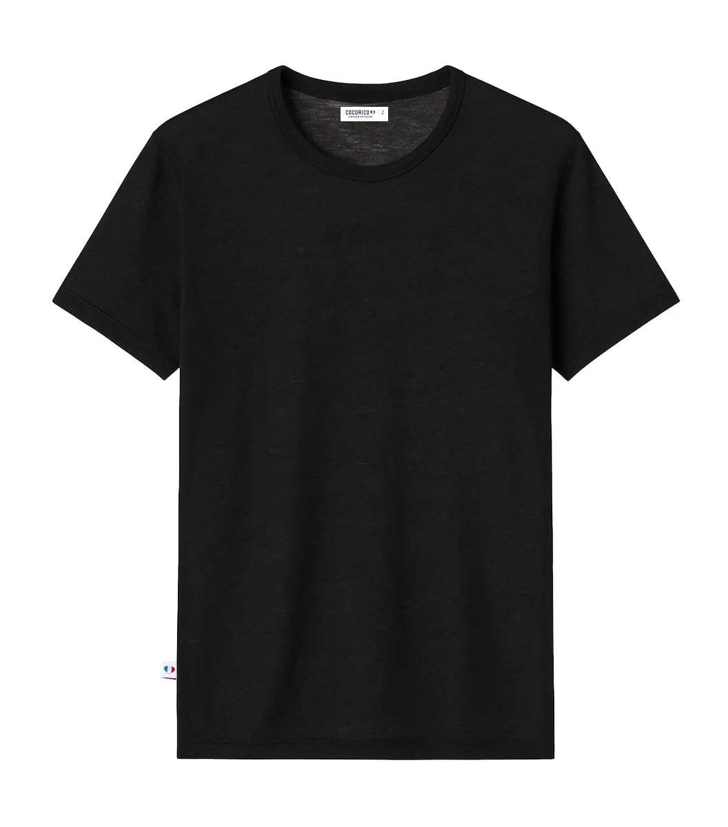 Cocorico Intemporel Noir t-shirt homme lin