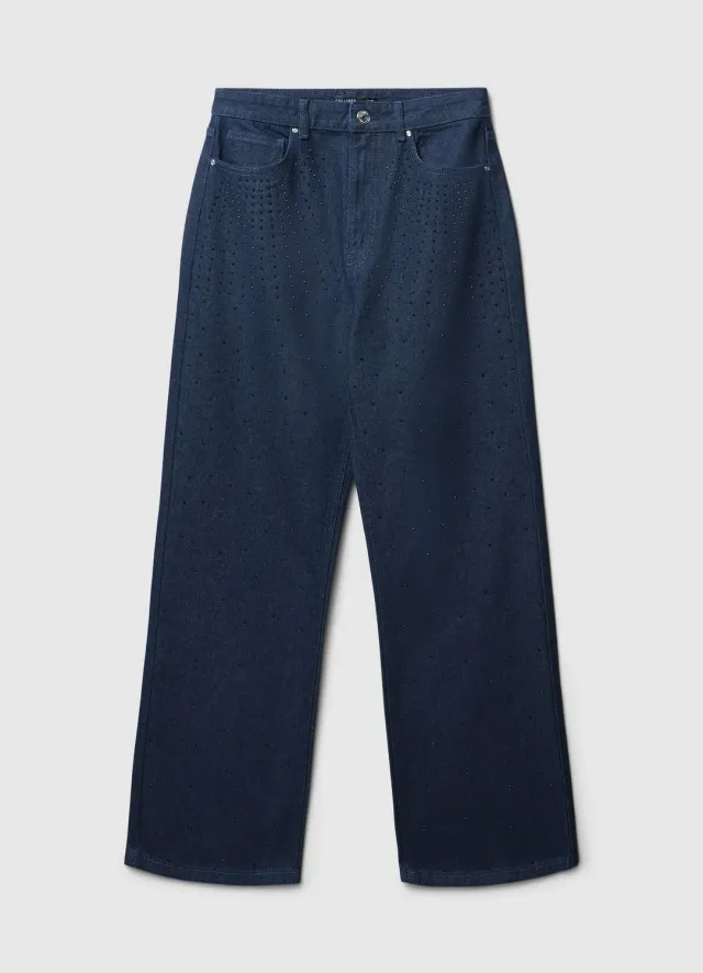 Calliope Jeans Strass Jean Femme 5 Poches Coupe Chic
